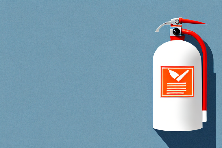 A fire extinguisher with a checklist