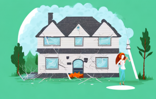 A home with symbolic elements such as a broken window
