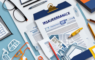 A variety of insurance policy documents tucked into a model house