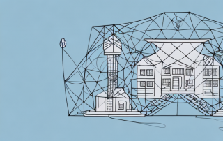 A safety net under a symbolic representation of assets like a house and car