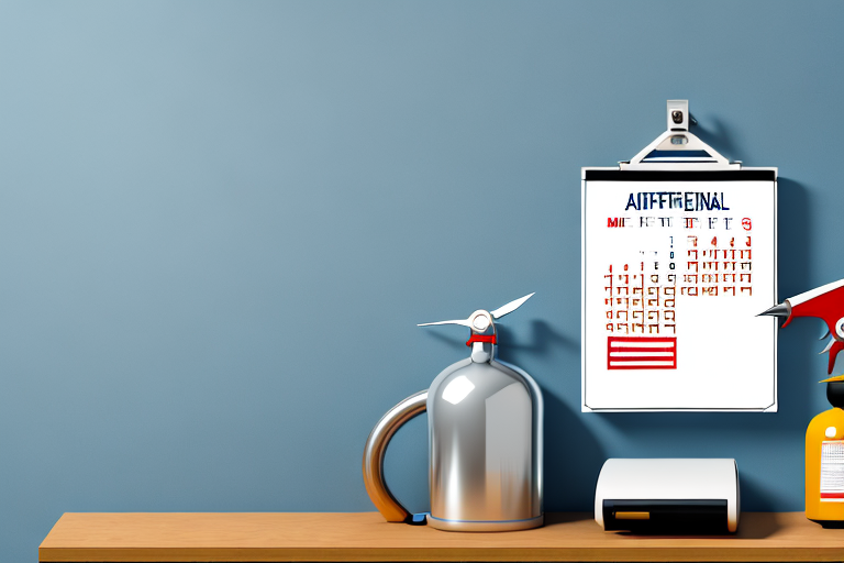 A residential house with a prominently placed fire extinguisher