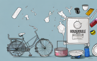 Various household items like a broken vase