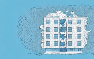 A residential building with elemental forces like fire