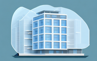 A residential building and an office building