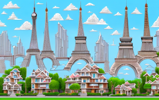 Several different types of residential buildings