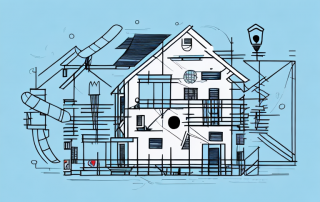 A house under construction with various insurance protection symbols like a shield