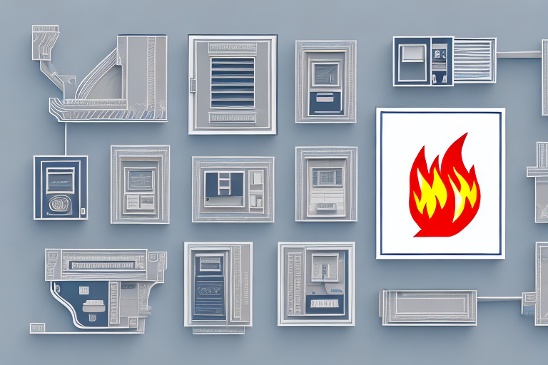 A residential building with visible fire safety features like fire extinguishers