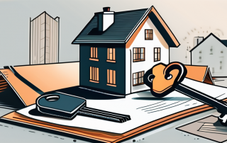 A german house with a protective shield symbolizing landlord rights