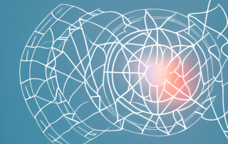 A safety net under a symbolic cancer ribbon