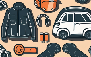 Various safety equipment like a helmet