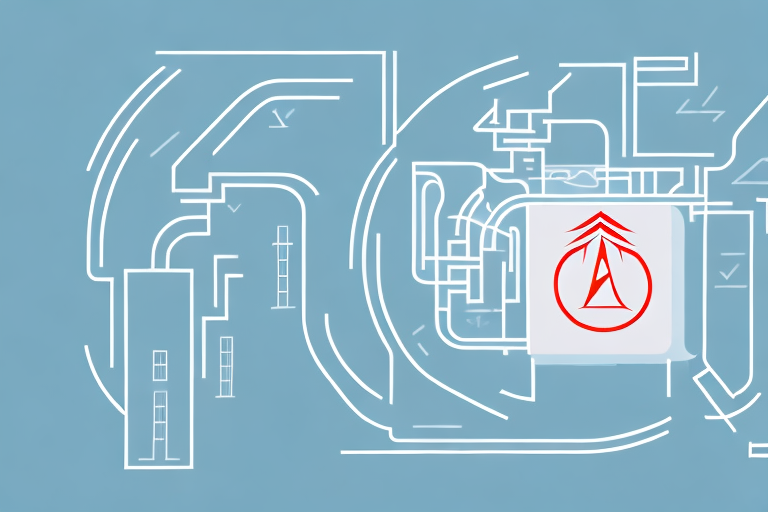 An apartment building with various utility symbols like water