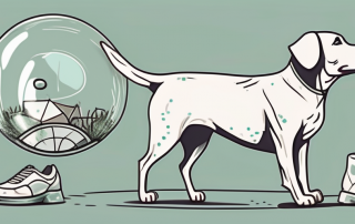 A dog with a protective bubble around it