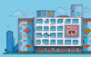 A building with visible signs of vandalism