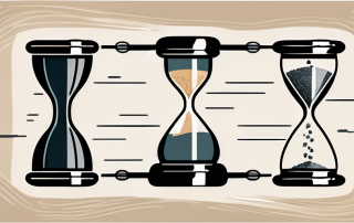 A sand hourglass with a law scale balanced in the middle