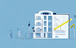 A residential building with a measuring tape wrapped around it