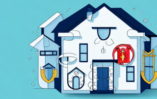 A house with a safety shield around it