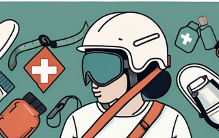 Different safety equipment like helmets