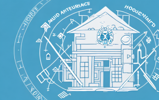 A house with a protective shield symbolizing insurance