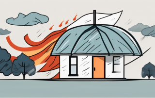 A house being shielded by a symbolic umbrella