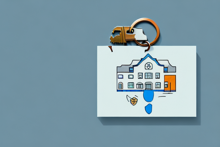 A property with a landlord's keyring in the foreground