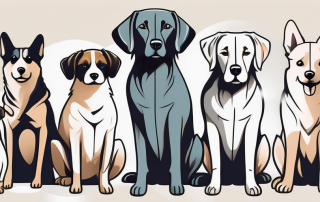 A variety of dogs of different breeds and sizes