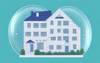 A multi-family house with visible aspects indicating it's insured