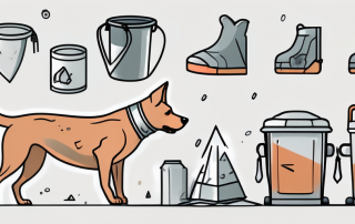 A dog with a safety shield symbolizing protection