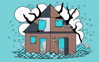 A damaged house affected by natural elements like fire