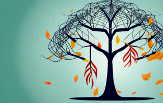 A safety net under a symbolic life tree