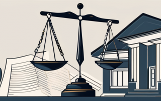 A scale of justice balancing a house and a legal document