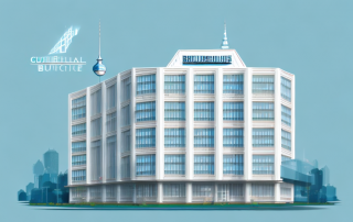 A building with a protective shield around it