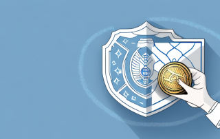 A residential building with a protective shield symbol