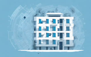 A residential building with a protective shield symbolizing insurance