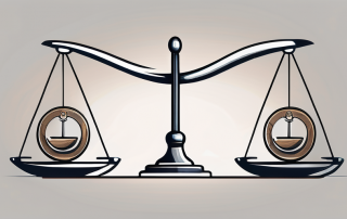 A balanced scale with a contract on one side and a shield on the other