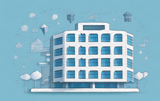 A building with a protective shield around it