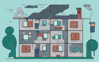 A residential building with a split down the middle