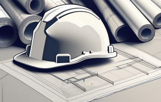 A construction site with a safety helmet