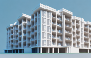 A 3d model of a residential building