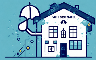 A symbolic house shielded by an umbrella