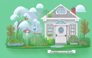 A charming residential building with a flourishing garden