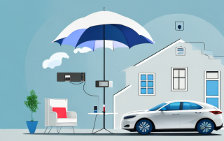 A home with a wallbox charging station for an electric car