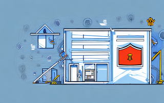 An external garage with visible security features