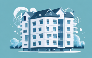 A residential building with visible protective shield surrounding it