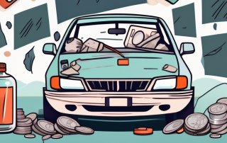 A smashed car and a medical kit
