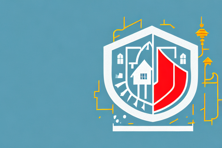 A house with a safety shield symbolizing insurance