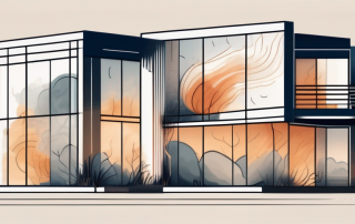 A residential building with different natural elements like wind