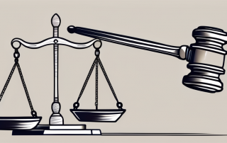 A scale balancing a house and a gavel
