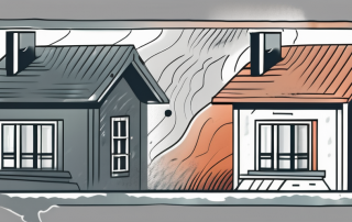A house with a protective shield symbolizing the haftpflichtversicherung (liability insurance)
