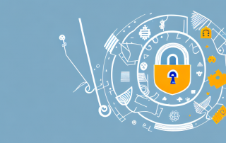 A secure and cozy apartment surrounded by different symbols of insurance like a shield