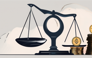 A set of scales balanced with a house on one side and a pile of coins on the other